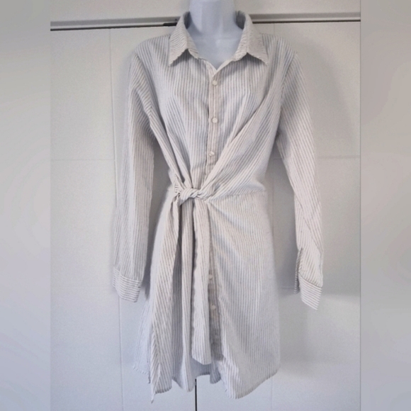 Heartloom/ Felix Shirt Dress/ MIDI/ Tie Waist/ Size US L - Picture 3 of 14
